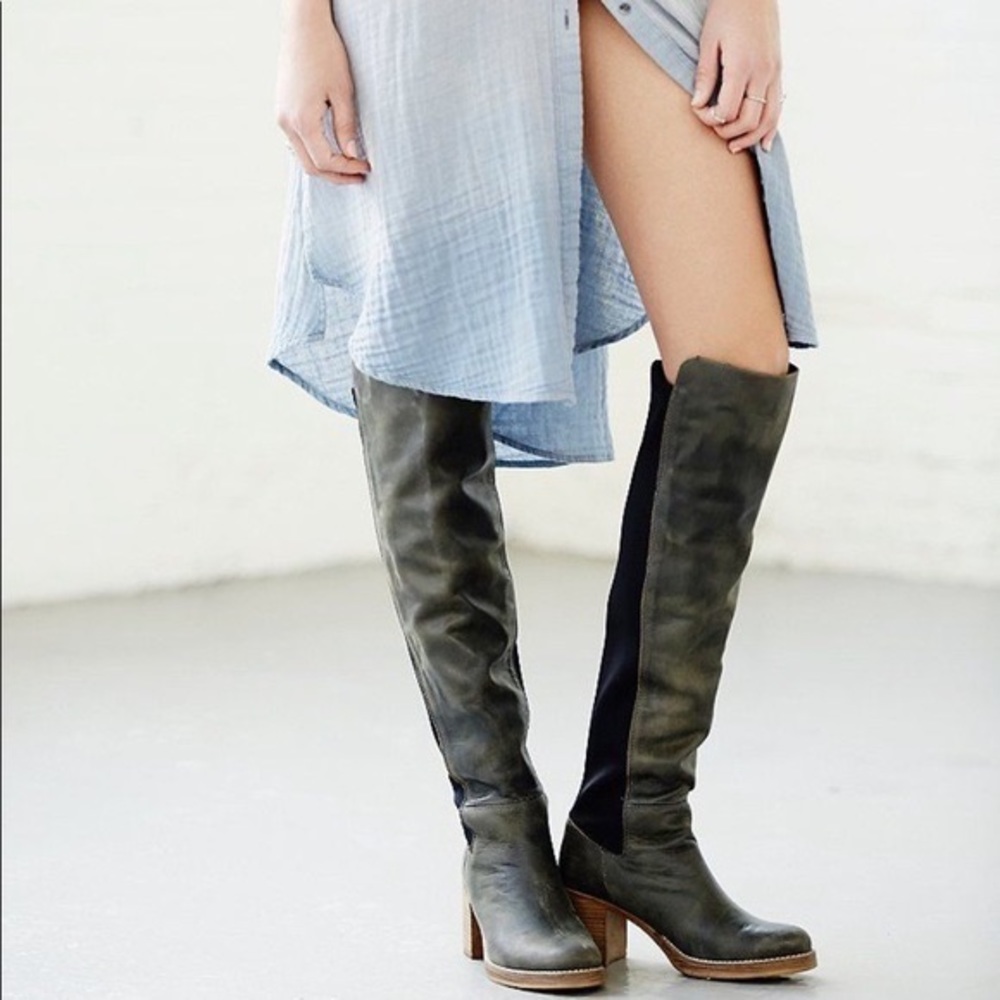 Free People x Mtng Landry Boots In Dark Gray